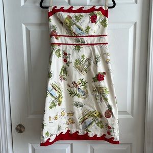 NWT J Crew Strapless Hawaiian Islands Dress / SZ 8